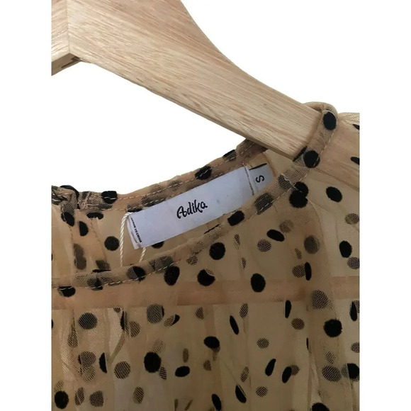NWT Adika Sheer Long Sleeve Polka Dots Top Small - Picture 5 of 6